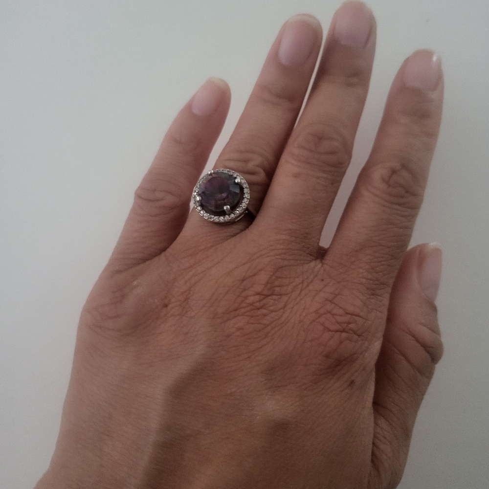 Sterling silver mystic topaz ring